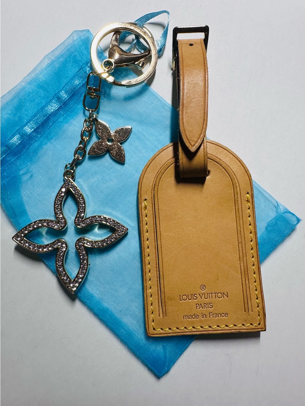 Louis Vuitton Tan Leather Luggage Tag